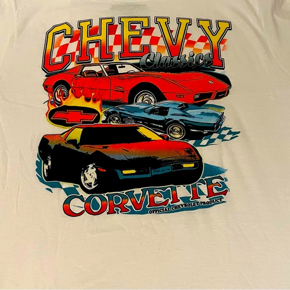 Other - Chevy Corvette Printed White Men’s Tee Size Large